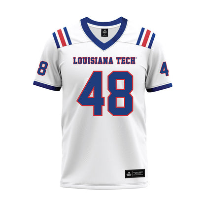 LA Tech - NCAA Football : John Hoyet Chance - White Premium Football Jersey-0