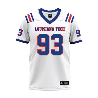 LA Tech - NCAA Football : Jacob Bradford - White Premium Football Jersey-0