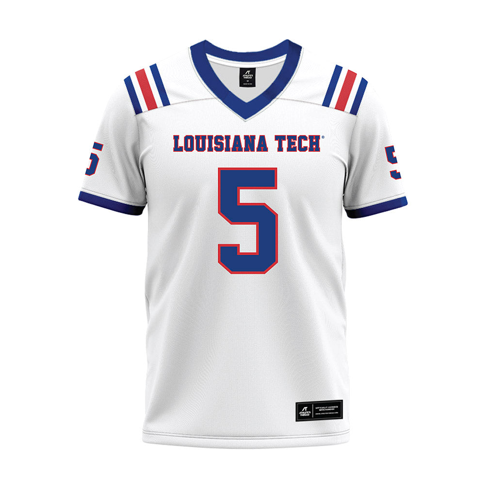LA Tech - NCAA Football : Blake Baker - White Premium Football Jersey