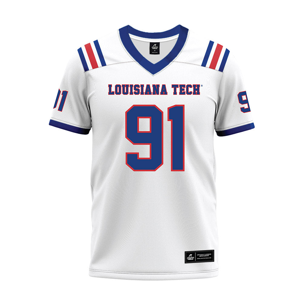 LA Tech - NCAA Football : Caleb Sims - White Premium Football Jersey-0