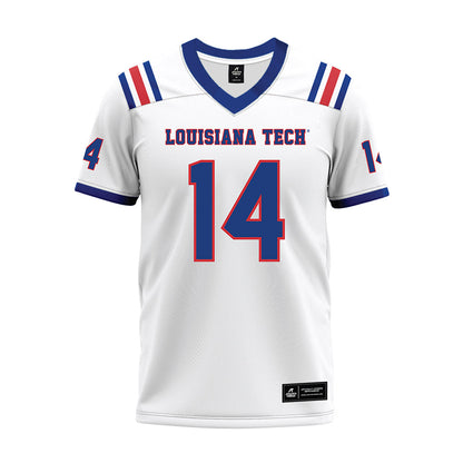 LA Tech - NCAA Football : Cameron Hill - White Premium Football Jersey