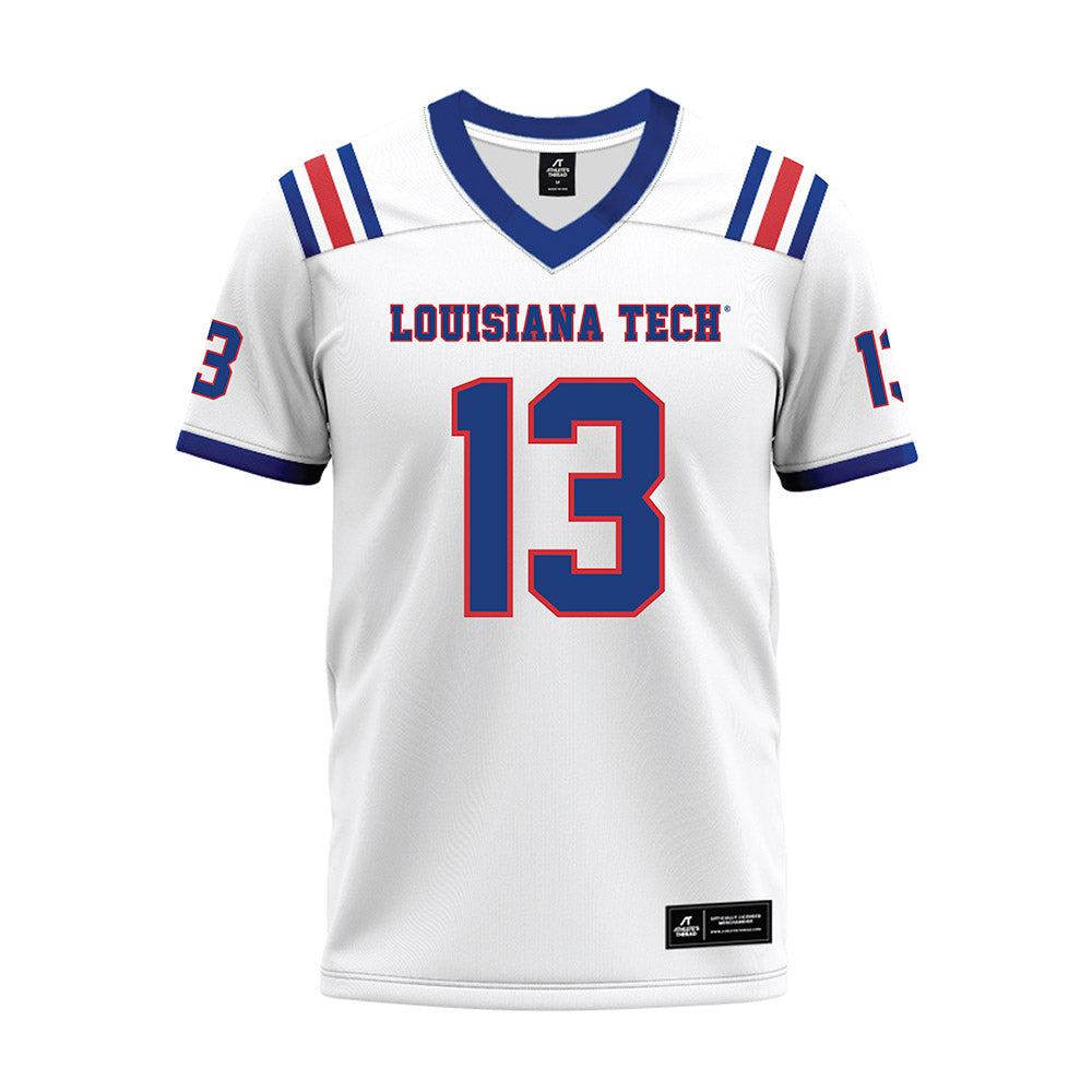 LA Tech - NCAA Football : Cameron Hill - White Premium Football Jersey-0