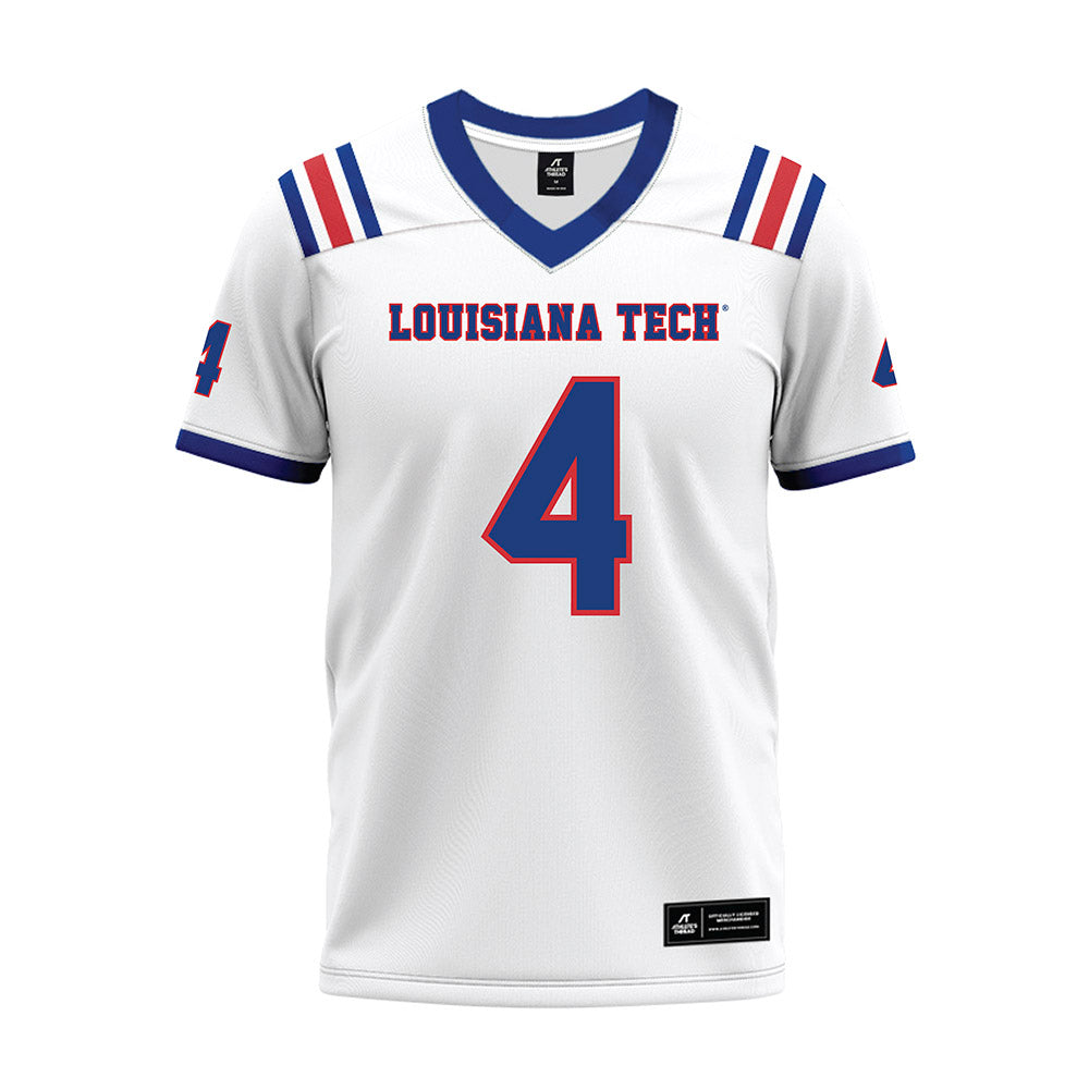 LA Tech - NCAA Football : Clay Thevenin - White Premium Football Jersey-0