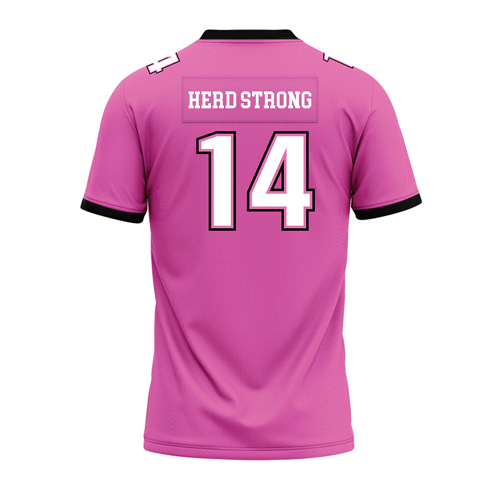 Marshall - NCAA Football : Dejavion Stepney - Pink Premium Football Jersey