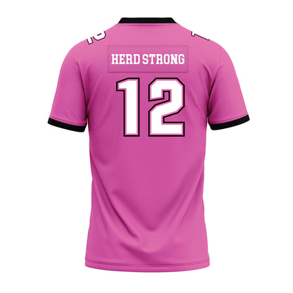 Marshall - NCAA Football : Louikenzy Jules - Pink Premium Football Jersey-1