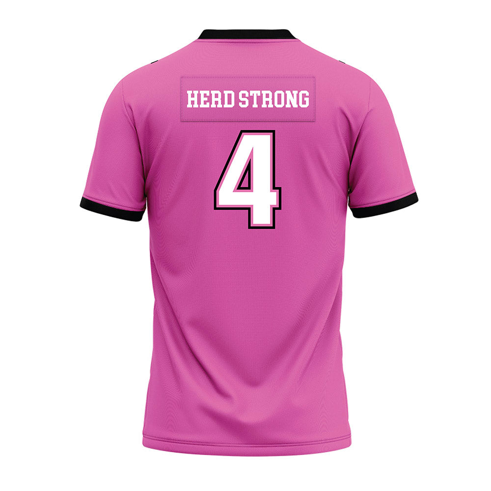 Marshall - NCAA Football : Demarcus Lacey - Pink Premium Football Jersey-1