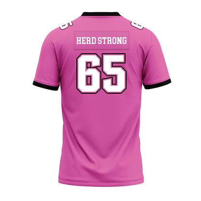 Marshall - NCAA Football : Parker Brault - Pink Premium Football Jersey-1