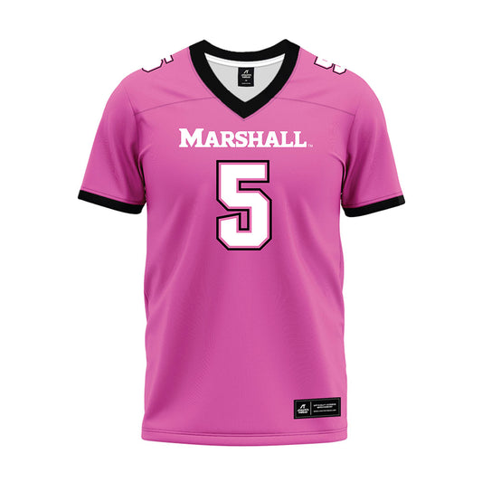 Marshall - NCAA Football : KaTron Evans - Pink Premium Football Jersey-0
