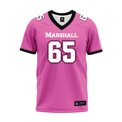 Marshall - NCAA Football : Parker Brault - Pink Premium Football Jersey-0