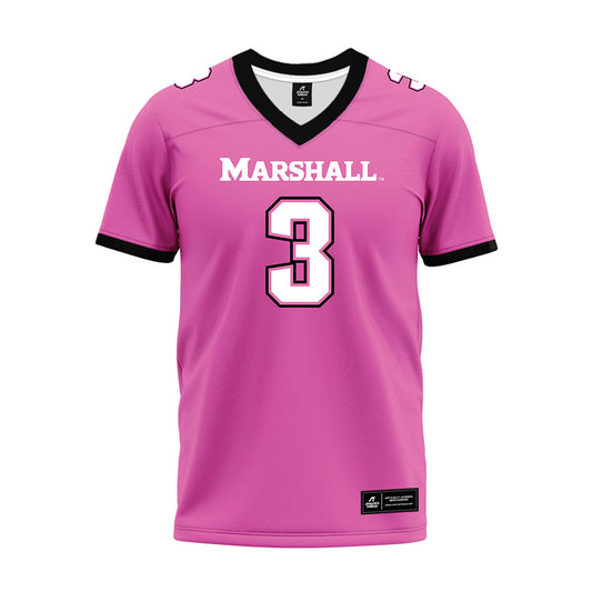 Marshall - NCAA Football : Marvae Myers - Pink Premium Football Jersey-0