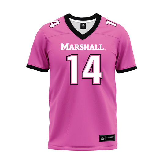 Marshall - NCAA Football : Dejavion Stepney - Pink Premium Football Jersey