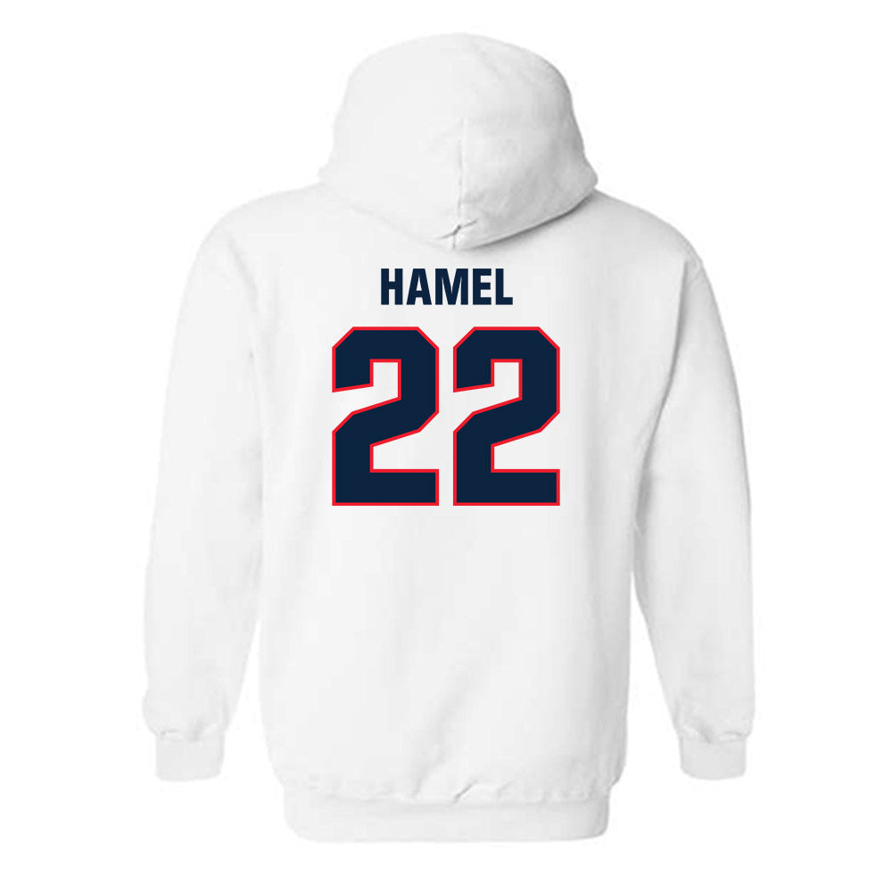 UConn - NCAA Men's Soccer : Johan Hamel - Classic Shersey Hooded Sweatshirt-1