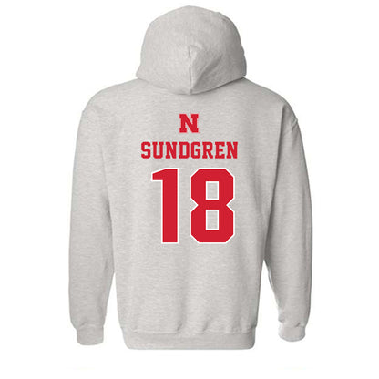 Nebraska - NCAA Baseball : Kanon Sundgren - Classic Shersey Hooded Sweatshirt-1