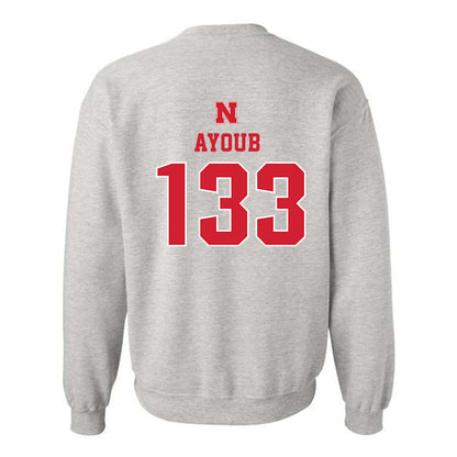 Nebraska - NCAA Wrestling : Omar Ayoub - Classic Shersey Crewneck Sweatshirt-1