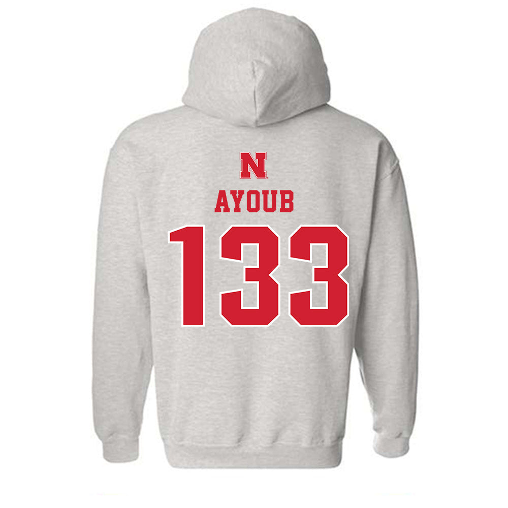 Nebraska - NCAA Wrestling : Omar Ayoub - Classic Shersey Hooded Sweatshirt-1