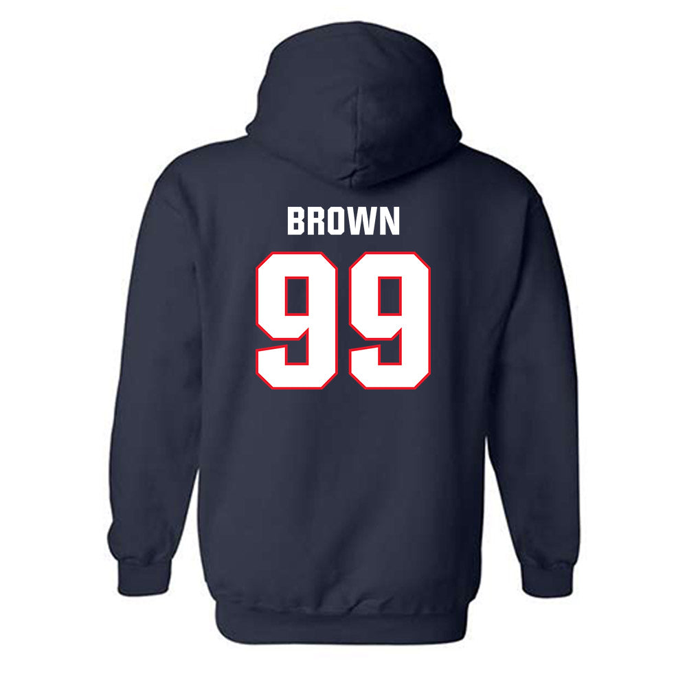 UConn - NCAA Football : Delano Brown - Classic Shersey Hooded Sweatshirt-1