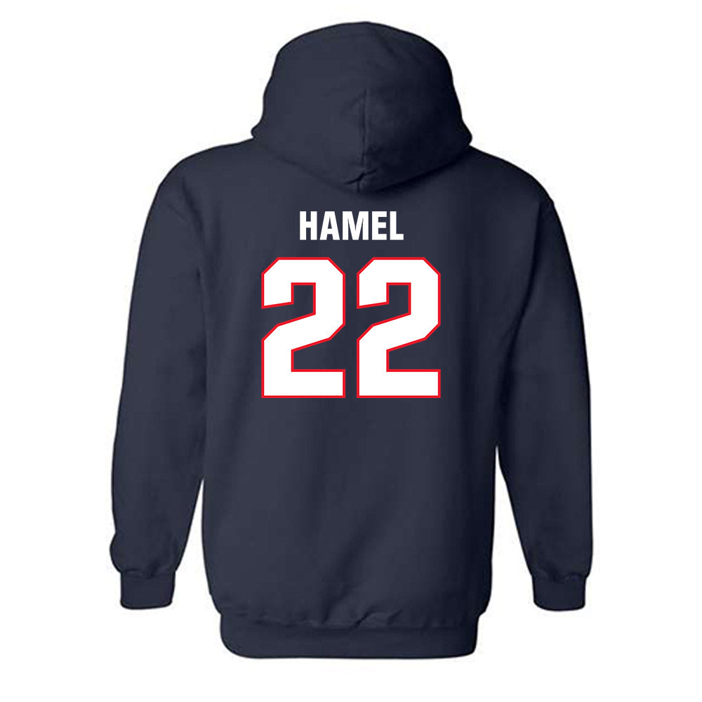 UConn - NCAA Men's Soccer : Johan Hamel - Classic Shersey Hooded Sweatshirt-1