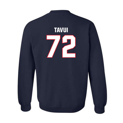 UConn - NCAA Football : Josh Tavui - Classic Shersey Crewneck Sweatshirt-1
