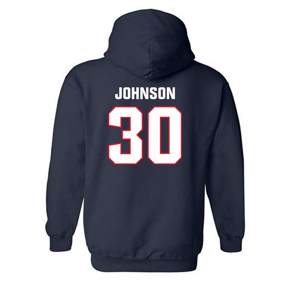 UConn - NCAA Football : Charles Johnson - Classic Shersey Hooded Sweatshirt-1