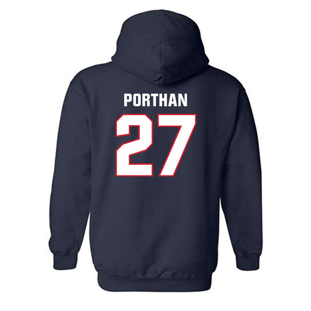 UConn - NCAA Women's Ice Hockey : Taylor Porthan - Classic Shersey Hooded Sweatshirt-1