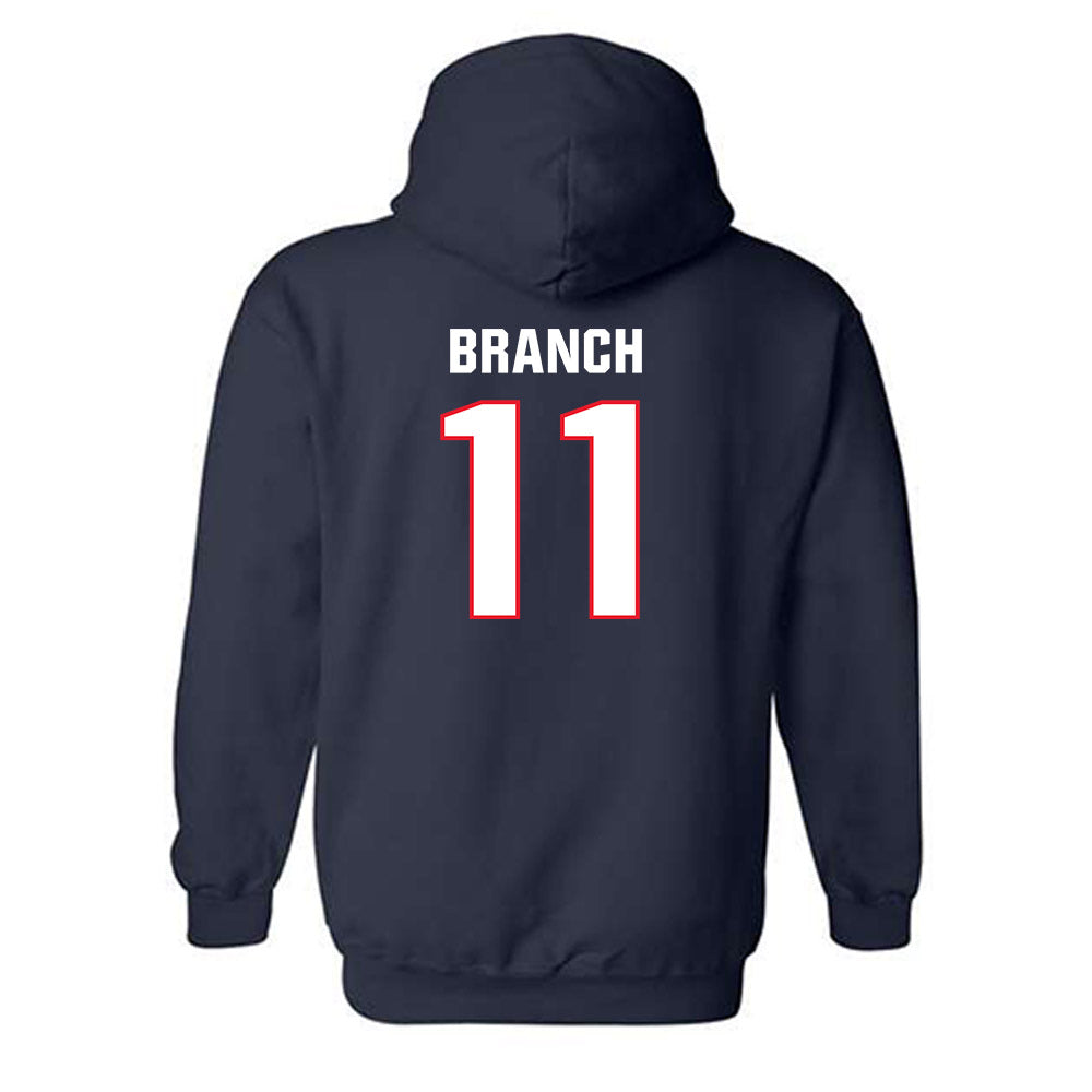 UConn - NCAA Football : Donovan Branch - Classic Shersey Hooded Sweatshirt-1