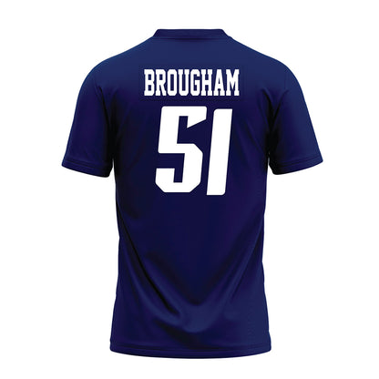 Rice - NCAA Football : Ethan Brougham - Navy Blue AAC Premium Football Jersey