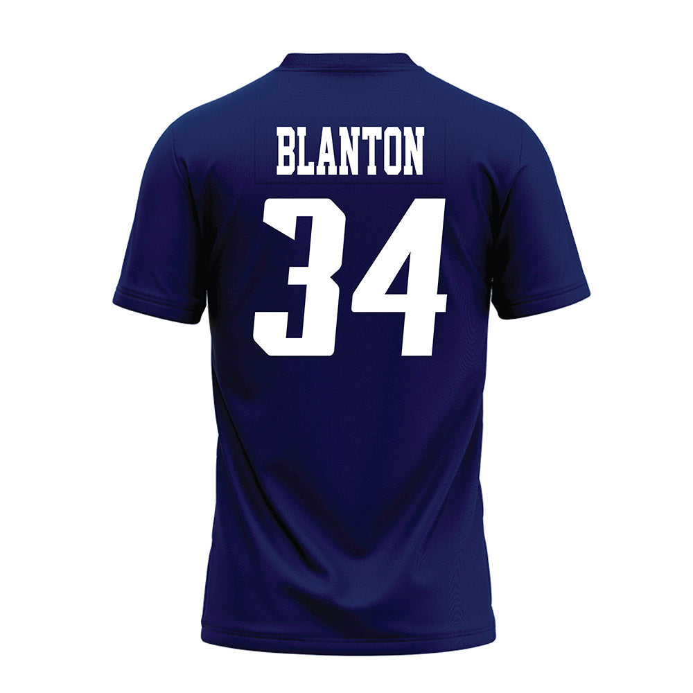 Rice - NCAA Football : Kaleb Blanton - Navy Blue AAC Premium Football Jersey-1