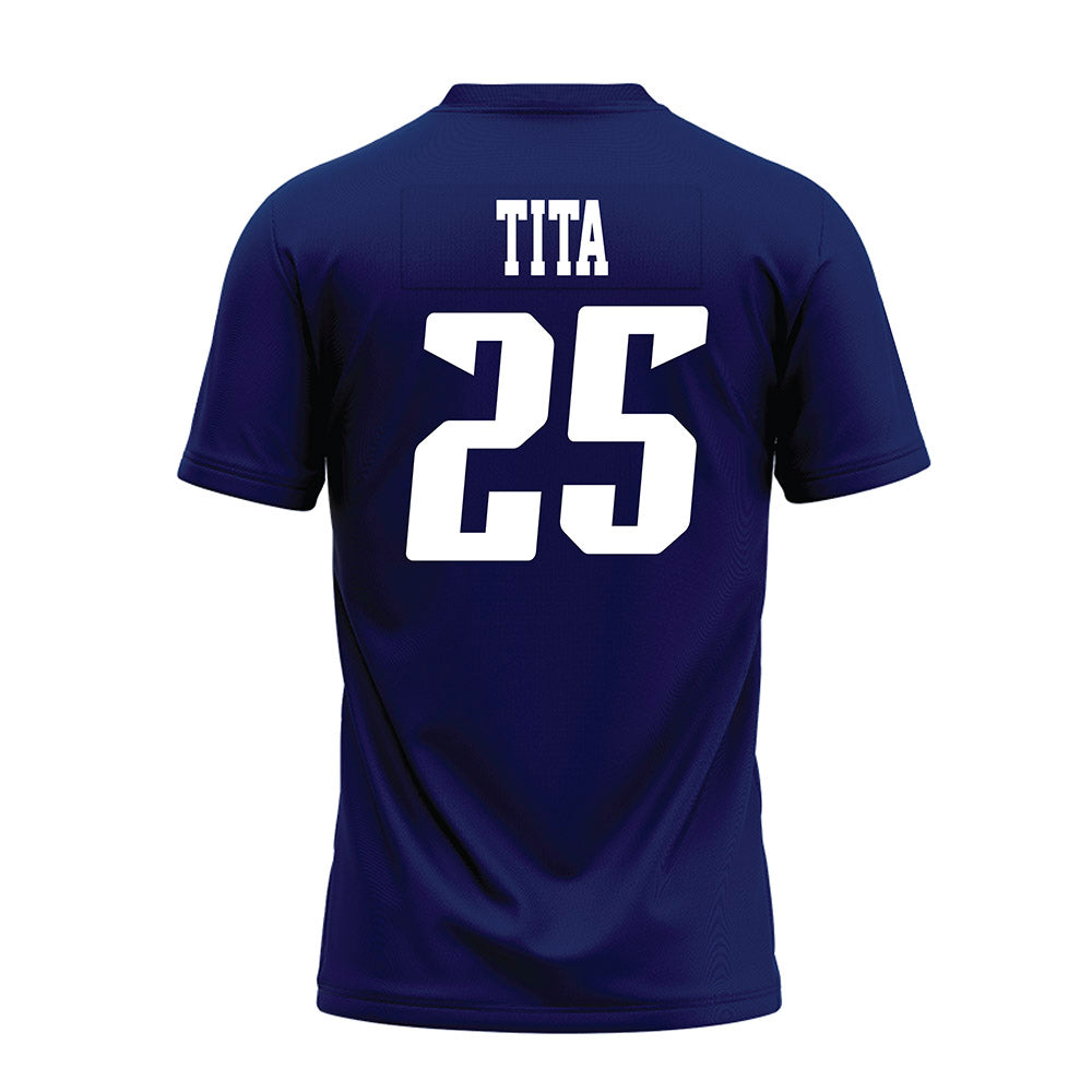 Rice - NCAA Football : Blaise Tita - Navy Blue AAC Premium Football Jersey-1