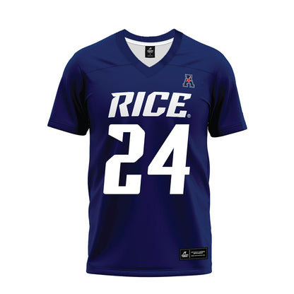 Rice - NCAA Football : JaBari Ellison - Navy Blue AAC Premium Football Jersey-0