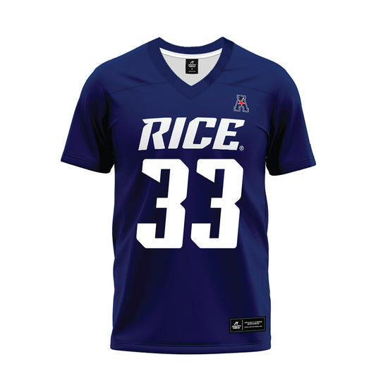 Rice - NCAA Football : Myron Morrison - Navy Blue AAC Premium Football Jersey