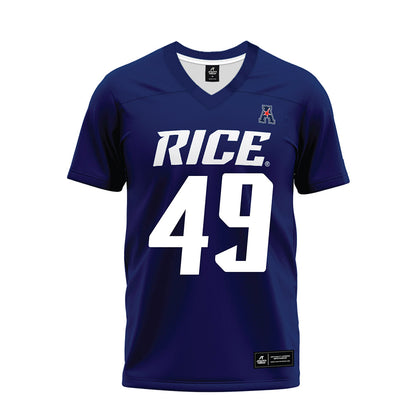 Rice - NCAA Football : Micah Barnett - Navy Blue AAC Premium Football Jersey-0