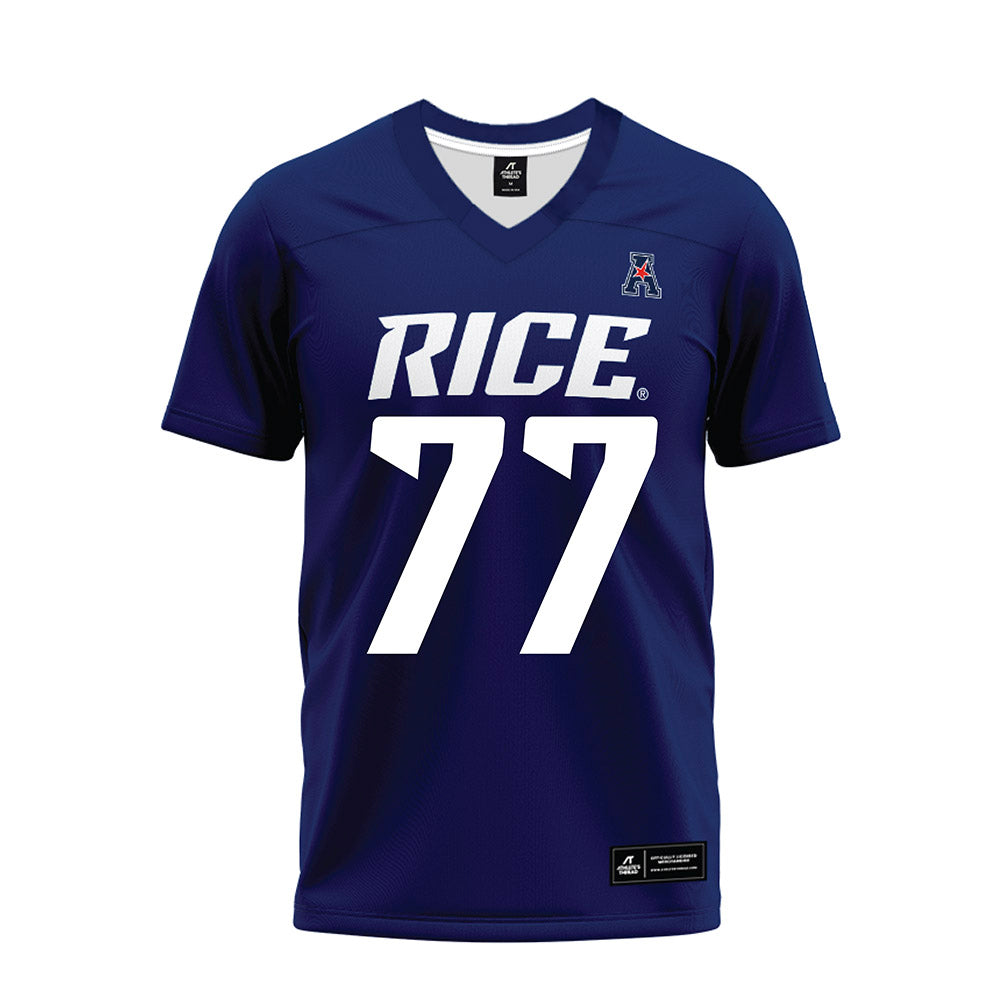 Rice - NCAA Football : Ian Bothwell - Navy Blue AAC Premium Football Jersey-0