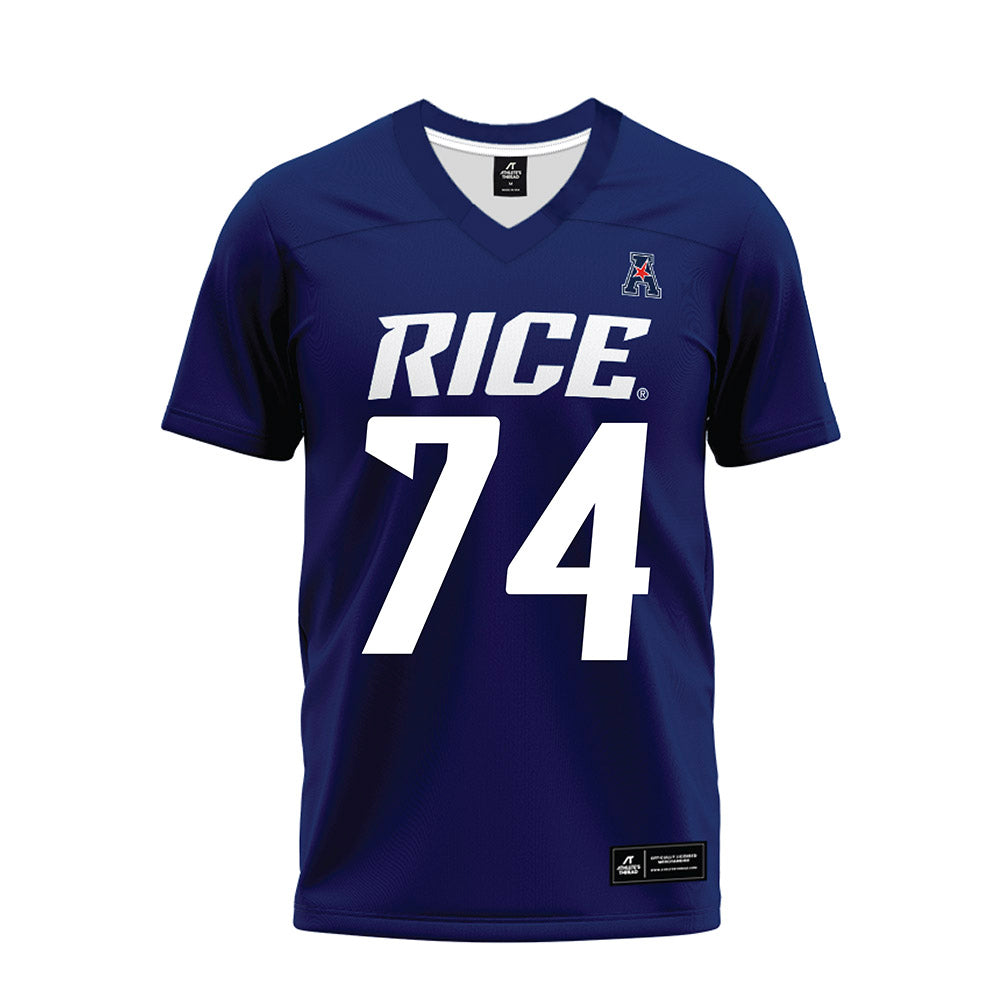 Rice - NCAA Football : Brad Baur - Navy Blue AAC Premium Football Jersey