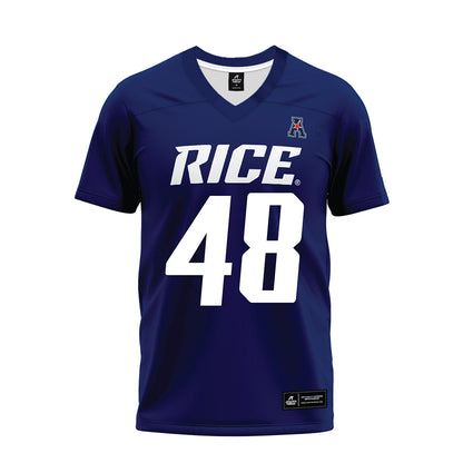 Rice - NCAA Football : Wyatt Freeman - Navy Blue AAC Premium Football Jersey