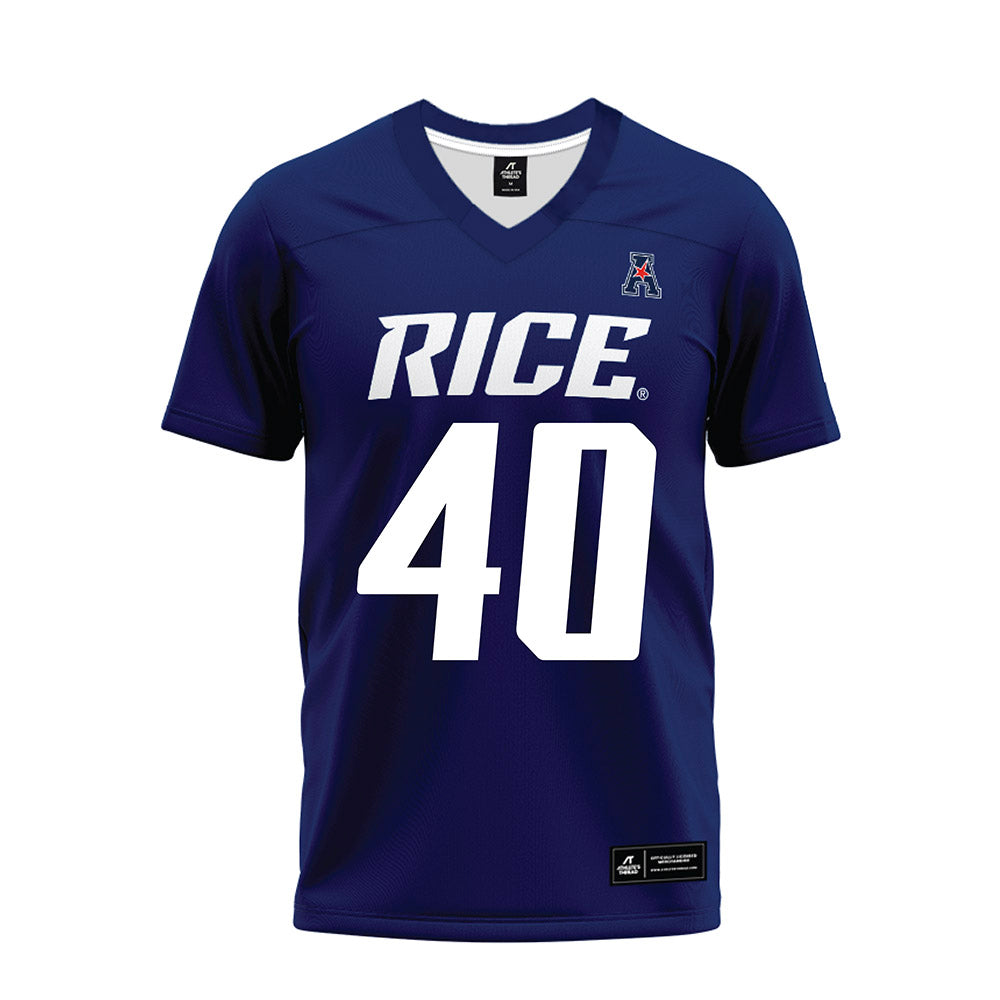 Rice - NCAA Football : Kenneth Seymour Jr - Navy Blue AAC Premium Football Jersey