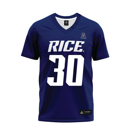 Rice - NCAA Football : Micah Barnett - Navy Blue AAC Premium Football Jersey