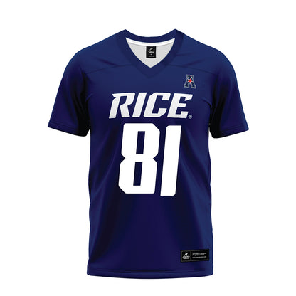Rice - NCAA Football : Braylen Walker - Navy Blue AAC Premium Football Jersey-0