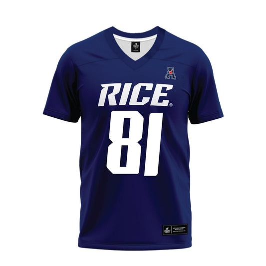 Rice - NCAA Football : Braylen Walker - Navy Blue AAC Premium Football Jersey-0