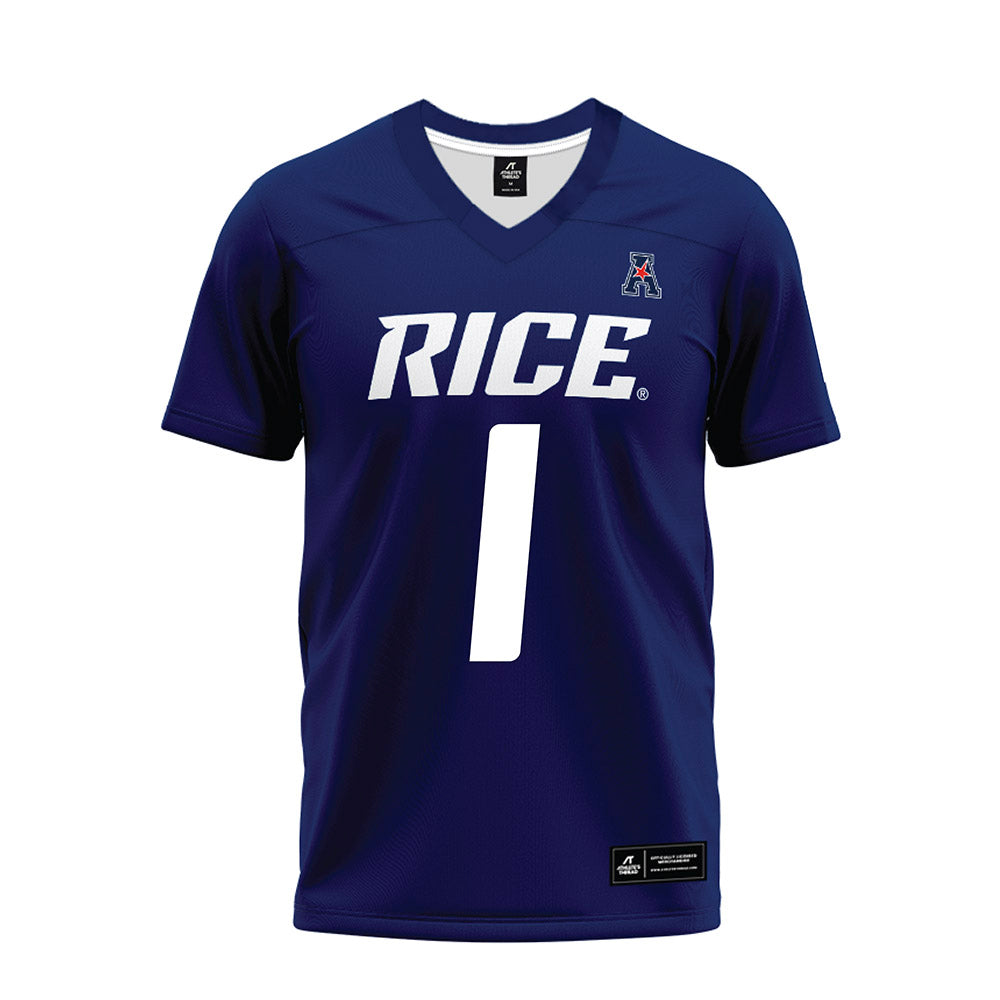 Rice - NCAA Football : Sean Fresch - Navy Blue AAC Premium Football Jersey