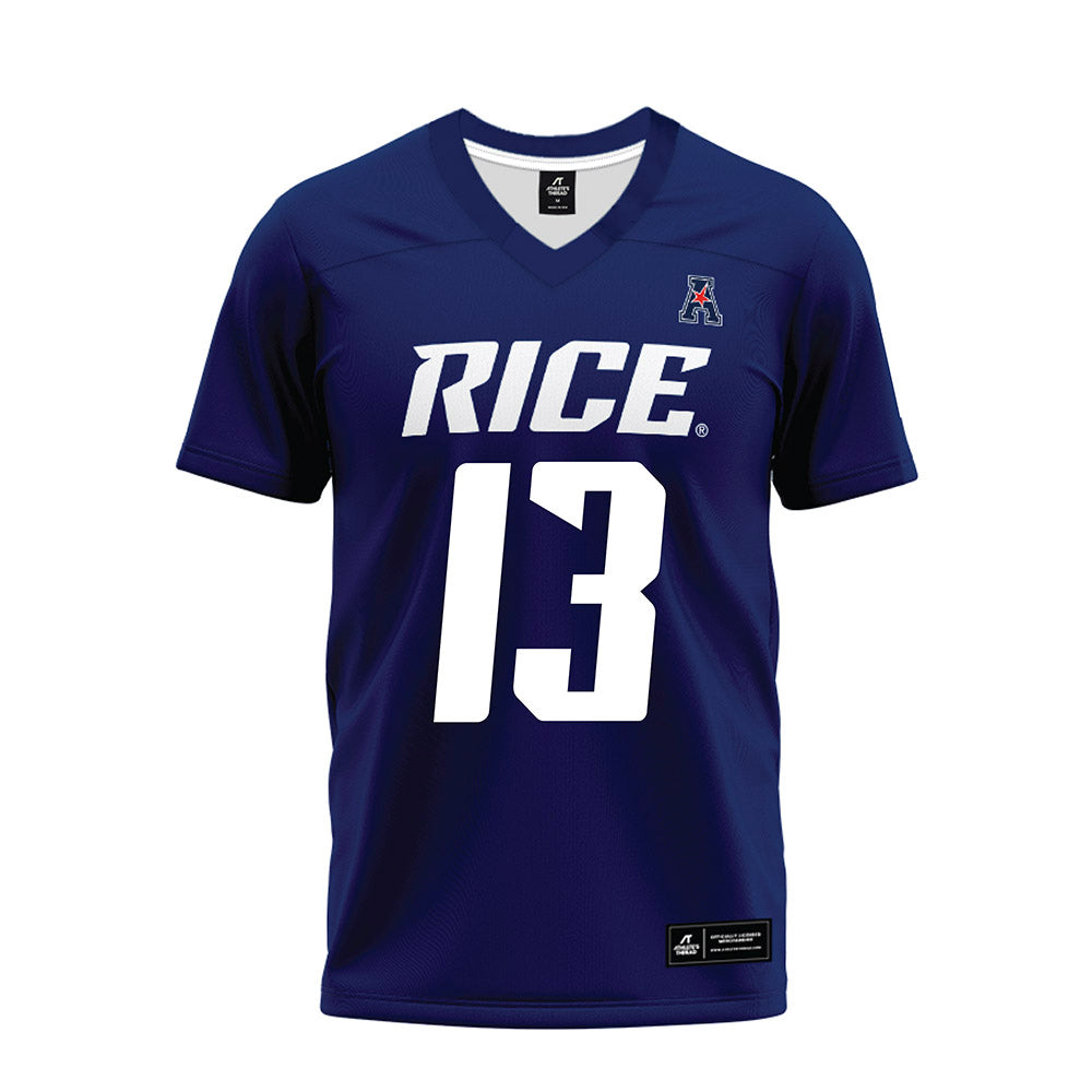 Rice - NCAA Football : Christian Edgar - Navy Blue AAC Premium Football Jersey