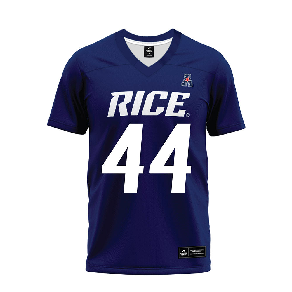 Rice - NCAA Football : Cooper King - Navy Blue AAC Premium Football Jersey-0
