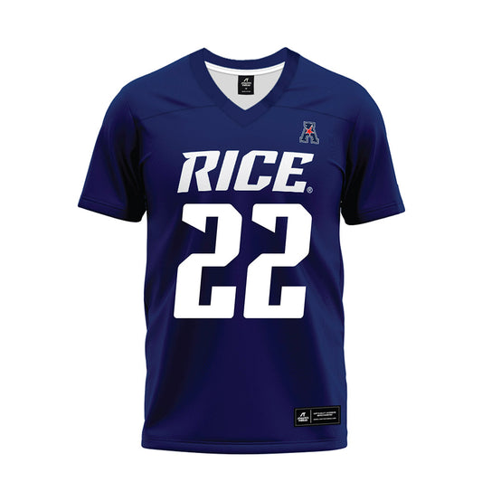 Rice - NCAA Football : Ryan Guillo - Navy Blue AAC Premium Football Jersey