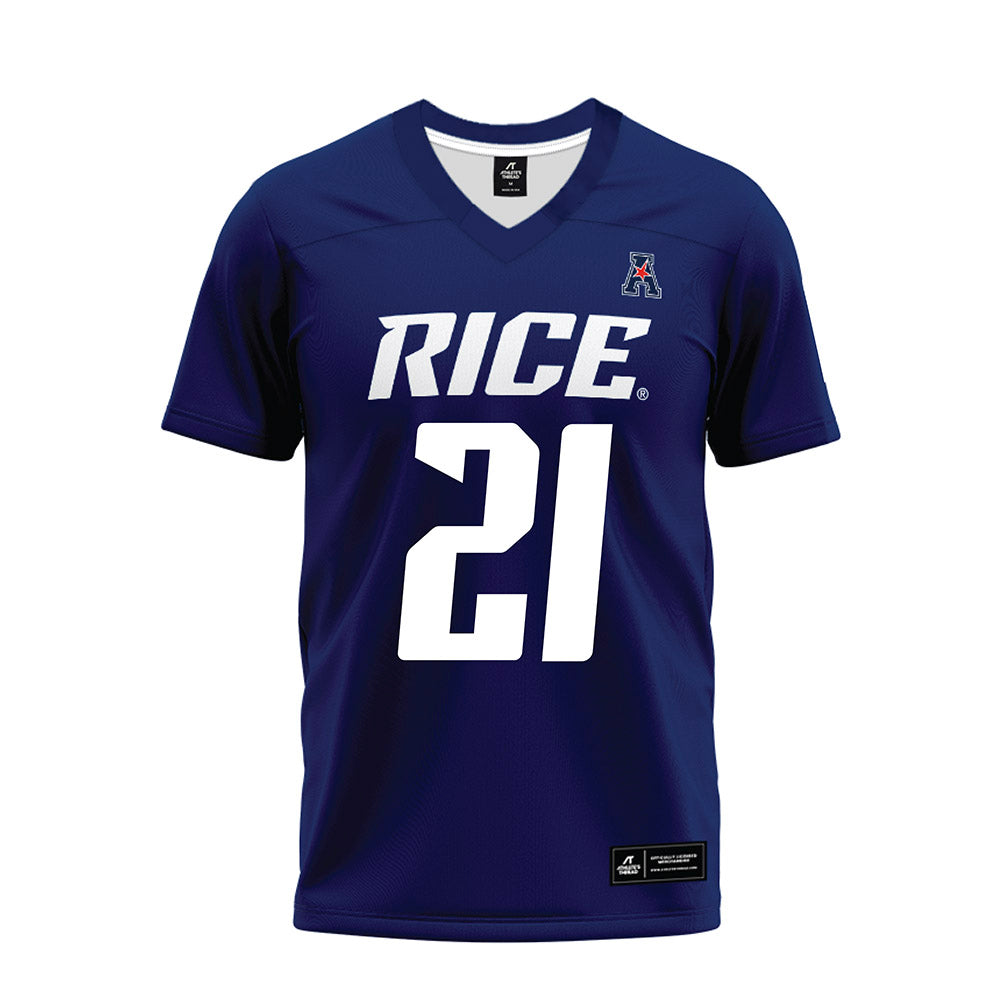 Rice - NCAA Football : Jamarion Clark - Navy Blue AAC Premium Football Jersey-0