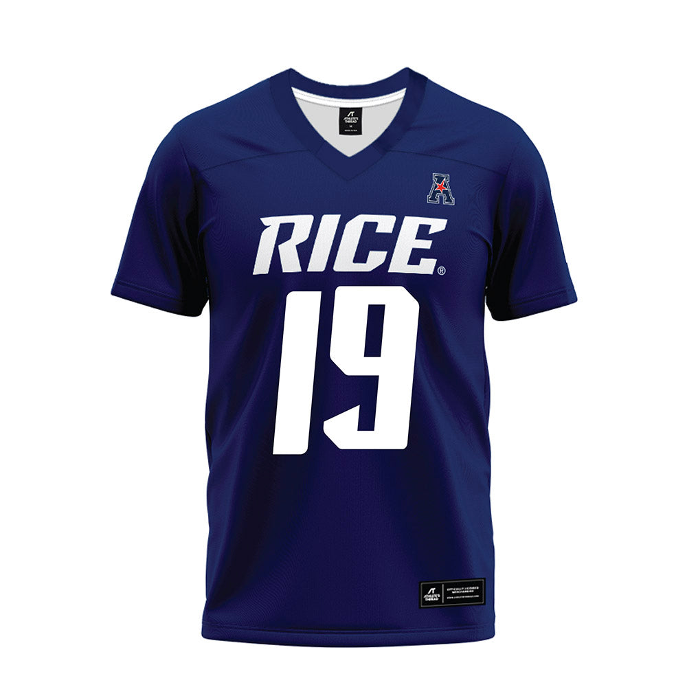 Rice - NCAA Football : Jeremiah Williams - Navy Blue AAC Premium Football Jersey-0