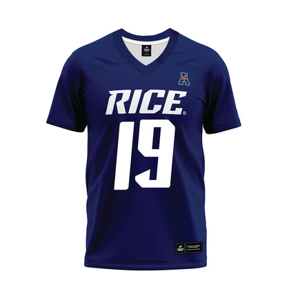 Rice - NCAA Football : Jeremiah Williams - Navy Blue AAC Premium Football Jersey-0