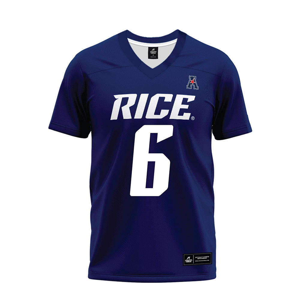 Rice - NCAA Football : Jo Chavez - Navy Blue AAC Premium Football Jersey-0