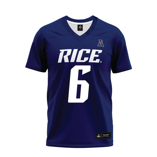 Rice - NCAA Football : Jo Chavez - Navy Blue AAC Premium Football Jersey-0