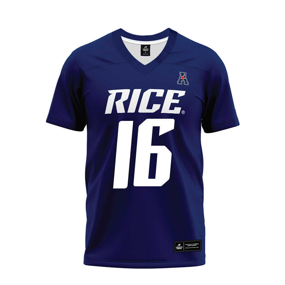 Rice - NCAA Football : Chibuikem Nwajuaku - Navy Blue AAC Premium Football Jersey