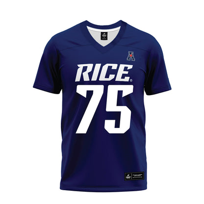 Rice - NCAA Football : Blake Boenisch - Navy Blue AAC Premium Football Jersey-0