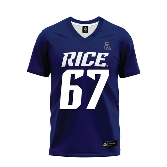Rice - NCAA Football : Luke Needham - Navy Blue AAC Premium Football Jersey-0